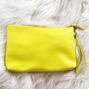 Old Navy Neon Yellow Wristlet Clutch Purse